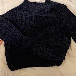 knitted navy blue sweater